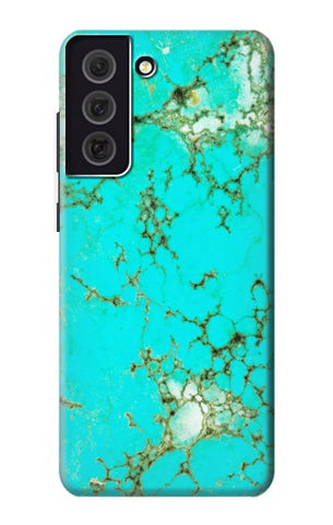 Samsung Galaxy S21 FE 5G Hard Case Turquoise Gemstone Texture Graphic Printed