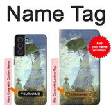 Samsung Galaxy S21 FE 5G Hard Case Claude Monet Woman with a Parasol with custom name