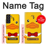 Samsung Galaxy S21 FE 5G Hard Case Yellow Duck with custom name