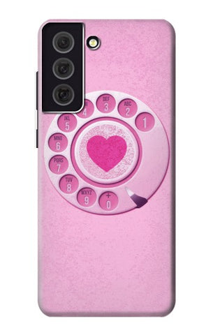 Samsung Galaxy S21 FE 5G Hard Case Pink Retro Rotary Phone