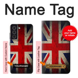 Samsung Galaxy S21 FE 5G Hard Case Vintage British Flag with custom name