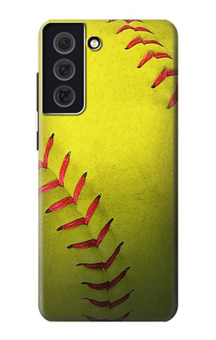 Samsung Galaxy S21 FE 5G Hard Case Yellow Softball Ball