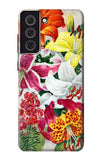 Samsung Galaxy S21 FE 5G Hard Case Retro Art Flowers