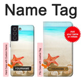 Samsung Galaxy S21 FE 5G Hard Case Sea Shells Starfish Beach with custom name