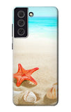 Samsung Galaxy S21 FE 5G Hard Case Sea Shells Starfish Beach