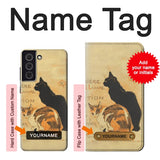 Samsung Galaxy S21 FE 5G Hard Case Vintage Cat Poster with custom name