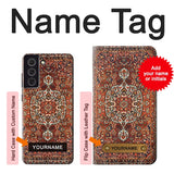 Samsung Galaxy S21 FE 5G Hard Case Persian Carpet Rug Pattern with custom name
