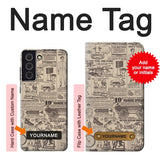 Samsung Galaxy S21 FE 5G Hard Case Retro Vintage Paper with custom name
