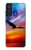 Samsung Galaxy S21 FE 5G Hard Case Bald Eagle Flying Colorful Sky