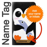 Samsung Galaxy Galaxy Z Flip 5G PU Leather Flip Case Cute Baby Penguin with leather tag