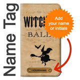 Apple iiPhone 14 Pro PU Leather Flip Case Vintage Halloween The Witches Ball with leather tag