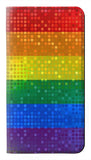 Samsung Galaxy A22 4G PU Leather Flip Case Rainbow Gay LGBT Pride Flag