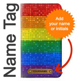 Samsung Galaxy A20, A30, A30s PU Leather Flip Case Rainbow Gay LGBT Pride Flag with leather tag