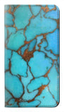 iPhone 13 Pro PU Leather Flip Case Aqua Turquoise Rock