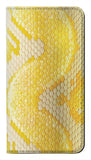 LG Stylo 6 PU Leather Flip Case Yellow Snake Skin
