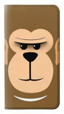 Samsung Galaxy M22 PU Leather Flip Case Cute Monkey Cartoon Face