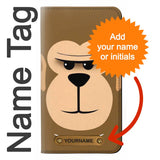 Samsung Galaxy M22 PU Leather Flip Case Cute Monkey Cartoon Face with leather tag