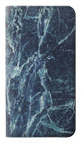 Motorola G Pure PU Leather Flip Case Light Blue Marble Stone Texture Printed