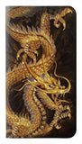 iPhone 7, 8, SE (2020), SE2 PU Leather Flip Case Chinese Gold Dragon Printed