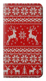 Motorola One 5G PU Leather Flip Case Christmas Reindeer Knitted Pattern