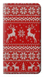 Motorola Moto G30 PU Leather Flip Case Christmas Reindeer Knitted Pattern