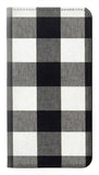 LG Velvet PU Leather Flip Case Black and White Buffalo Check Pattern