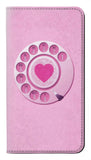 Google Pixel 6 PU Leather Flip Case Pink Retro Rotary Phone