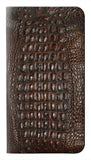 Samsung Galaxy A22 5G PU Leather Flip Case Brown Skin Alligator Graphic Printed