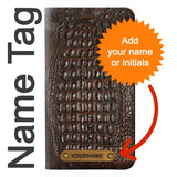 Samsung Galaxy A22 5G PU Leather Flip Case Brown Skin Alligator Graphic Printed with leather tag
