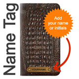 Motorola Moto G Play (2021) PU Leather Flip Case Brown Skin Alligator Graphic Printed with leather tag