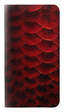 LG Velvet PU Leather Flip Case Red Arowana Fish Scale