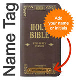 iPhone 13 Pro Max PU Leather Flip Case Holy Bible Cover King James Version with leather tag