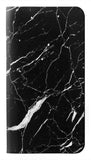 iPhone 13 Pro Max PU Leather Flip Case Black Marble Graphic Printed