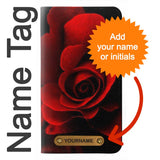 iPhone 13 Pro PU Leather Flip Case Red Rose with leather tag