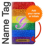 LG Velvet PU Leather Flip Case Rainbow Gay Pride Flag Device with leather tag