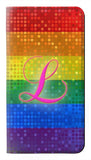 Samsung Galaxy A22 5G PU Leather Flip Case Rainbow Lesbian Pride Flag