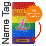 Samsung Galaxy A22 5G PU Leather Flip Case Rainbow Lesbian Pride Flag with leather tag