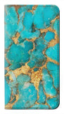 iPhone 7, 8, SE (2020), SE2 PU Leather Flip Case Aqua Turquoise Stone