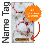 Samsung Galaxy A12 PU Leather Flip Case Bloody Marble with leather tag