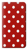  Moto G8 Power PU Leather Flip Case Red Polka Dots