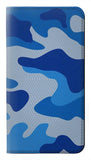 Samsung Galaxy A52, A52 5G PU Leather Flip Case Army Blue Camouflage