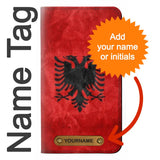 Samsung Galaxy Flip3 5G PU Leather Flip Case Albania Red Flag with leather tag