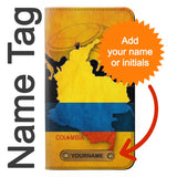 LG Velvet PU Leather Flip Case Colombia Football Flag with leather tag