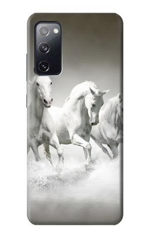 Samsung Galaxy S20 FE Hard Case White Horses