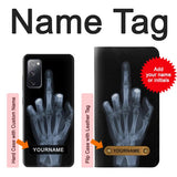 Samsung Galaxy S20 FE Hard Case X-ray Hand Middle Finger with custom name