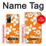 Samsung Galaxy S20 FE Hard Case Hawaiian Hibiscus Orange Pattern with custom name