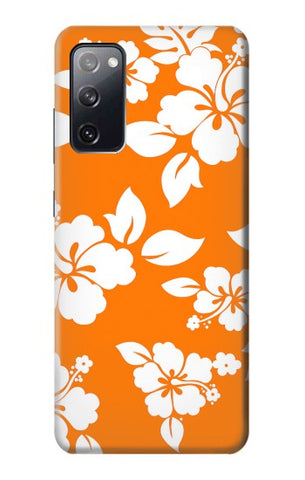 Samsung Galaxy S20 FE Hard Case Hawaiian Hibiscus Orange Pattern