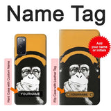 Samsung Galaxy S20 FE Hard Case Funny Monkey with Headphone Pop Music with custom name
