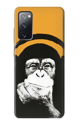 Samsung Galaxy S20 FE Hard Case Funny Monkey with Headphone Pop Music
