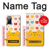 Samsung Galaxy S20 FE Hard Case Cute Cat Pattern with custom name